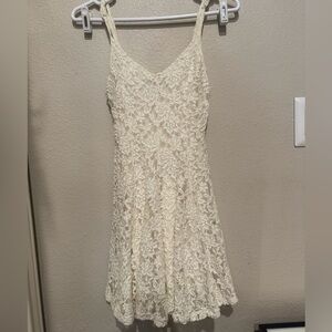 American Eagle Outfitters Cream Lace Mini Dress